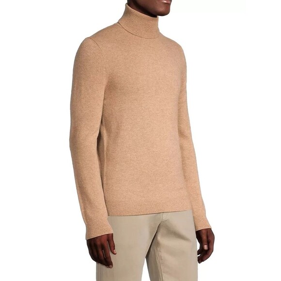 Reiss Men’s Regal 100% Cashmere Roll Neck Sweater in Camel Biege Size M - Picture 2 of 10